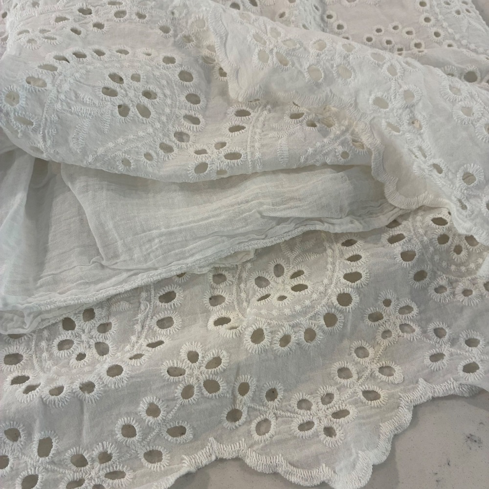Valentina Naldi Blouse M Eyelet Cotton Boho Italian Romantic Shabby Chic Cottage - Picture 9 of 10